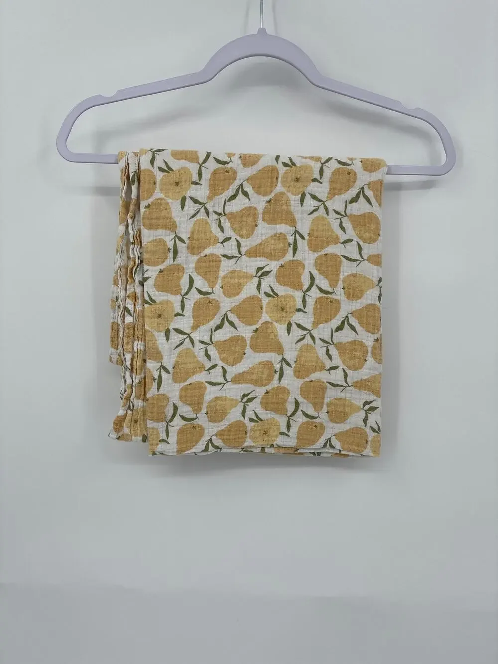 Mud Pie Pear Print Muslin Swaddle Blanket Carseat Cover Baby Lap 44 x 42
